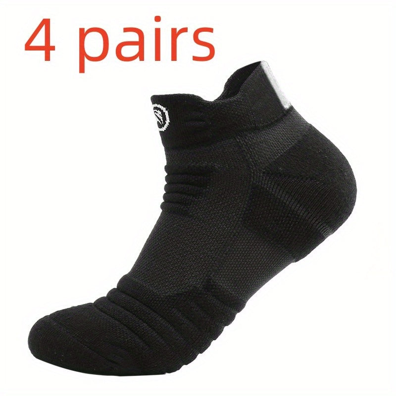 4 Pairs of Vibrant Cartoon Patterned Knit Ankle Socks - Breathable, Quick-Drying, Moisture-Wicking, Anti-Odor, and Ultra-Comfortable for Active Men and Women!