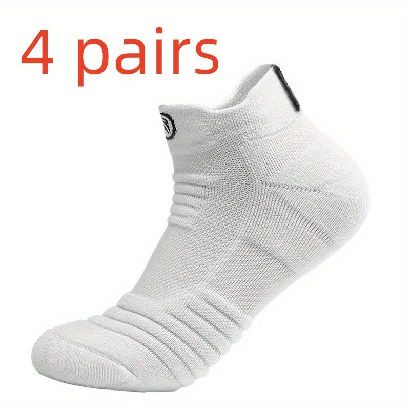 4 Pairs of Vibrant Cartoon Patterned Knit Ankle Socks - Breathable, Quick-Drying, Moisture-Wicking, Anti-Odor, and Ultra-Comfortable for Active Men and Women!