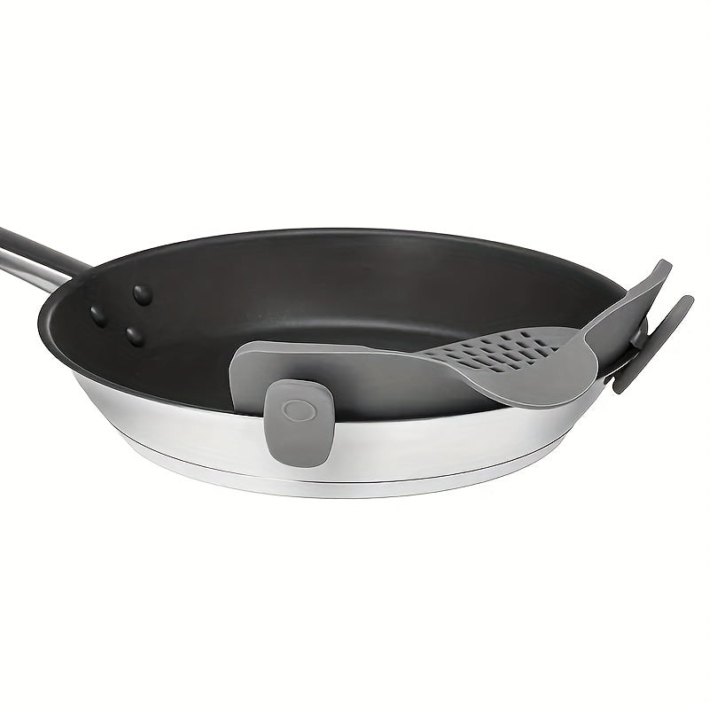 1pc Universal Silicone Strainer - Snap-On, Adjustable Fit for Various Cookware - Hassle-Free Draining for Pasta, Veggies & More