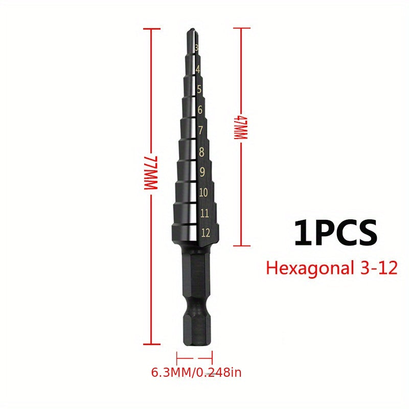 Upgrade Your Drilling Power With This Titanium-Coated HSS Step Drill Bit Set - Perfect For Wood & Metal!