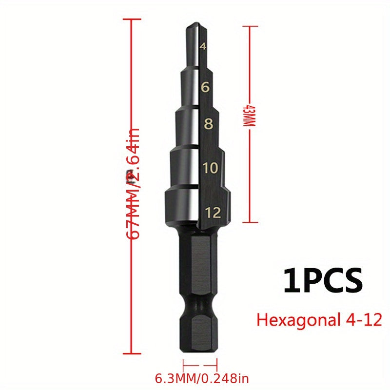 Upgrade Your Drilling Power With This Titanium-Coated HSS Step Drill Bit Set - Perfect For Wood & Metal!