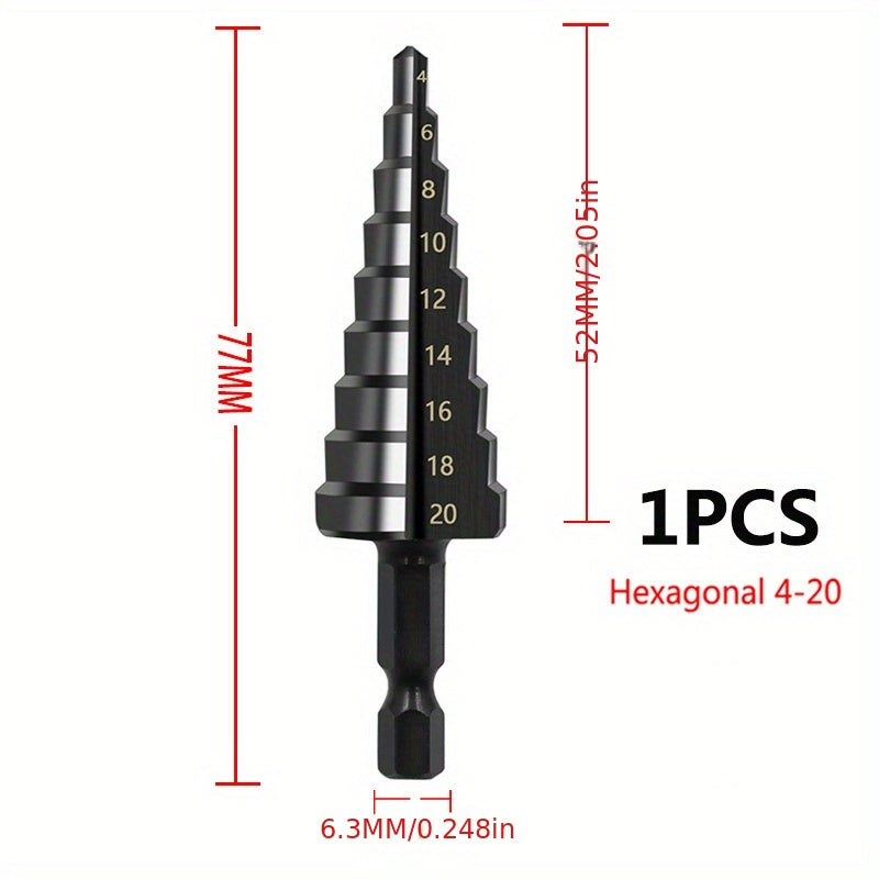 Upgrade Your Drilling Power With This Titanium-Coated HSS Step Drill Bit Set - Perfect For Wood & Metal!