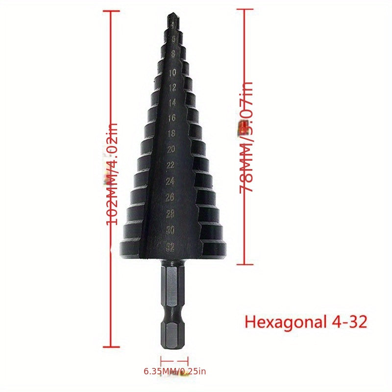 Upgrade Your Drilling Power With This Titanium-Coated HSS Step Drill Bit Set - Perfect For Wood & Metal!