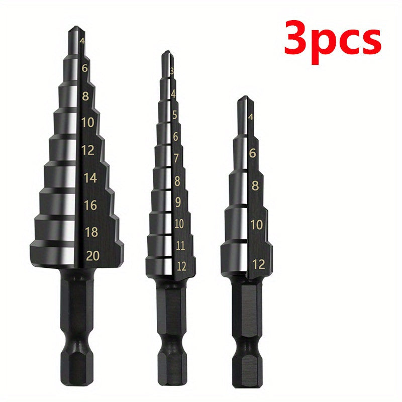 Upgrade Your Drilling Power With This Titanium-Coated HSS Step Drill Bit Set - Perfect For Wood & Metal!