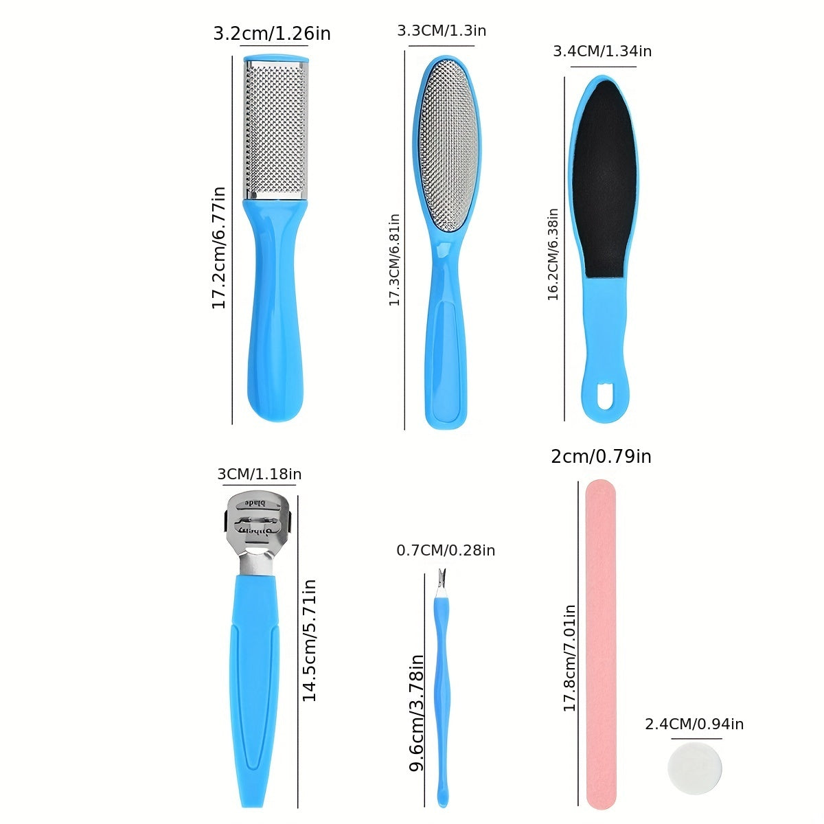 7 In 1 Pedicure Tools Set, Professional Dead Skin Remover Kit Callus Remover Foot Care Set For Women Men