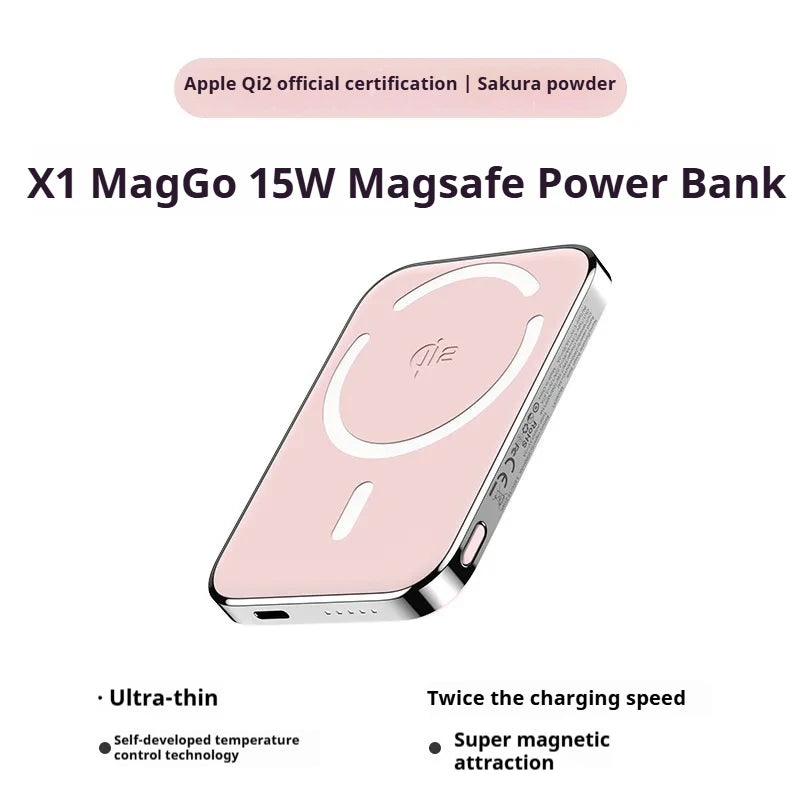 Xilecaly Qi2 Magnetic Power Bank 10000mAh Ultra-Slim Aerospace-Grade Alloy Wireless PD20W For Magsafe Fast Charger for iPhone 16