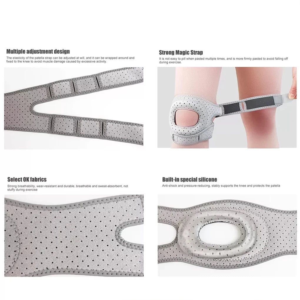 Patella Knee Braces Adjustable Sports Kneepad Patellar Knee Patella Tendon Support Strap Brace Pad Open Knee Wrap Strap Band