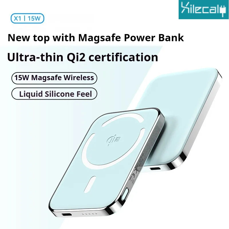 Xilecaly Qi2 Magnetic Power Bank 10000mAh Ultra-Slim Aerospace-Grade Alloy Wireless PD20W For Magsafe Fast Charger for iPhone 16