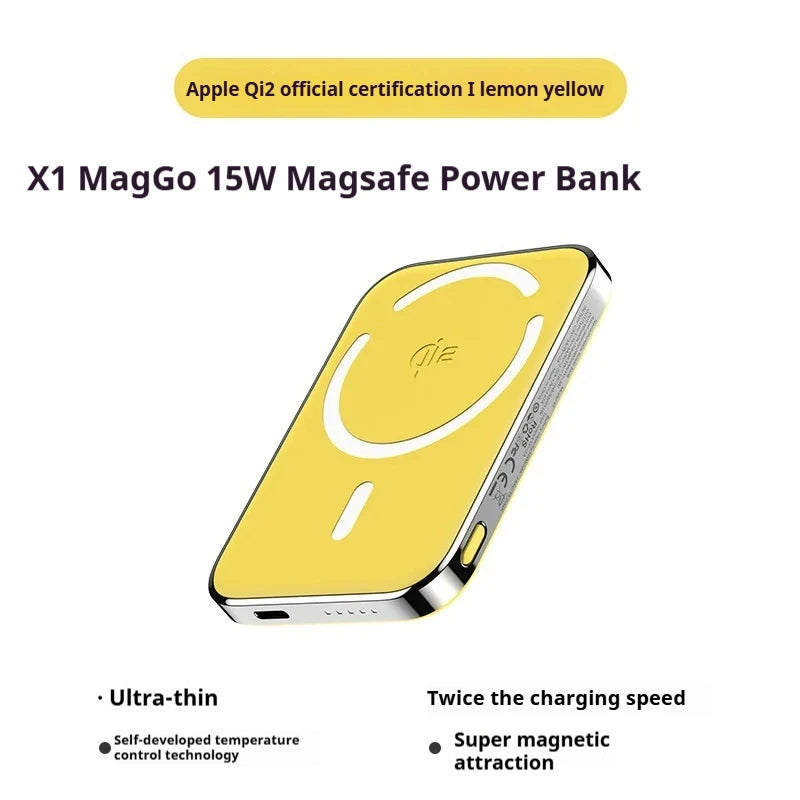 Xilecaly Qi2 Magnetic Power Bank 10000mAh Ultra-Slim Aerospace-Grade Alloy Wireless PD20W For Magsafe Fast Charger for iPhone 16