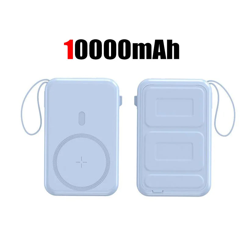 50000mah Mobile Power Bank 22.5w Fast Charging For Magsafe Wireless Charging Built-in Cables Portable Power Bank For IPhone
