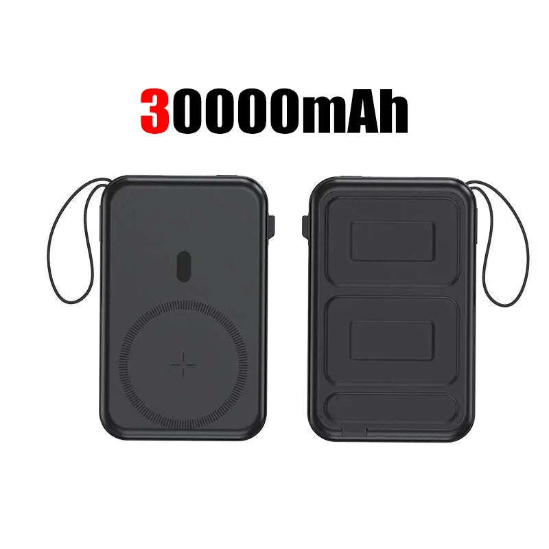 50000mah Mobile Power Bank 22.5w Fast Charging For Magsafe Wireless Charging Built-in Cables Portable Power Bank For IPhone