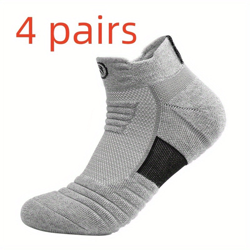 4 Pairs of Vibrant Cartoon Patterned Knit Ankle Socks - Breathable, Quick-Drying, Moisture-Wicking, Anti-Odor, and Ultra-Comfortable for Active Men and Women!
