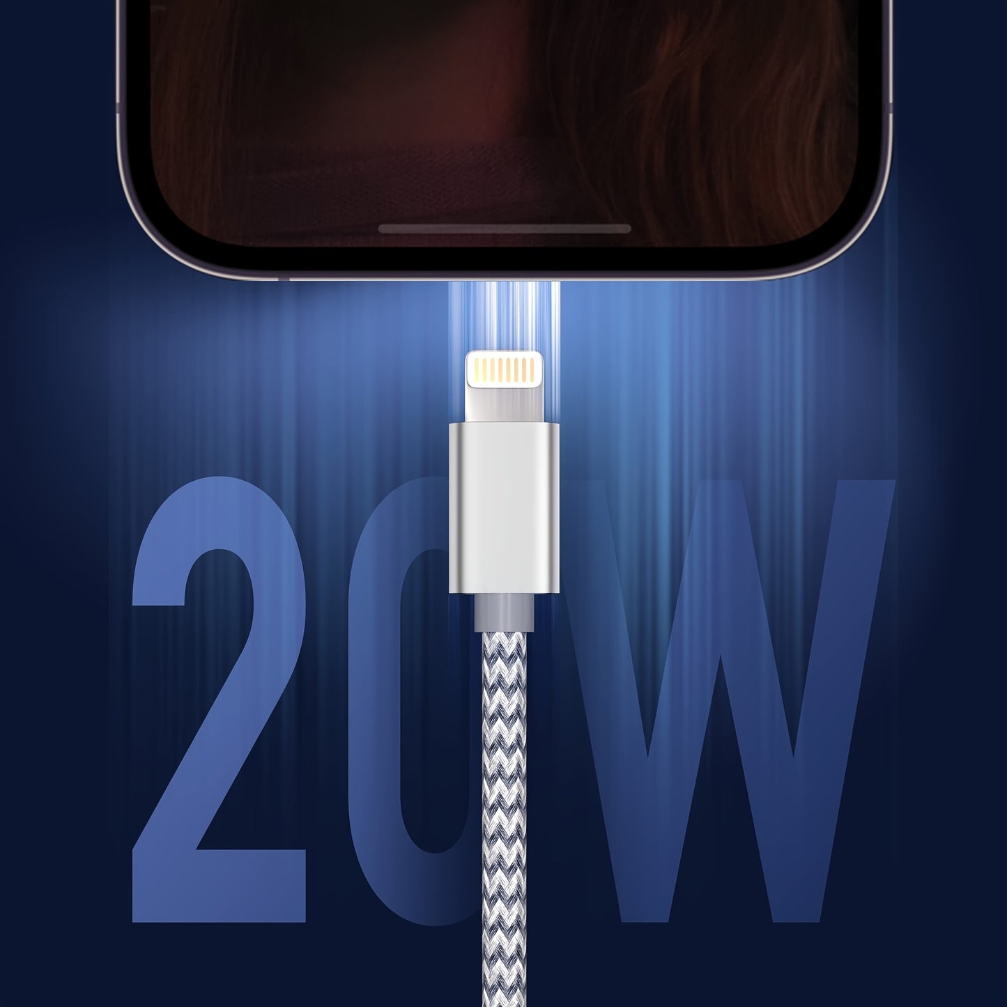 3-Pack 6FT Durable MFi Certified USB C to Lightning Cable - Fast Charging, Nylon Braided, Tangle-Free Design for iPhone 14/13/12/11 Pro Max, Grey & White
