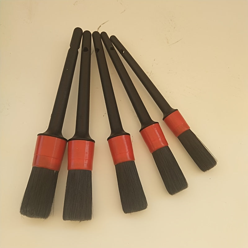 5pcs Car Detailing Brush Set, Car Interior Cleaning Detailing Soft Brush Set, 5 Soft Detail Brushes For Automotive Air Conditioner Brush Dashboard