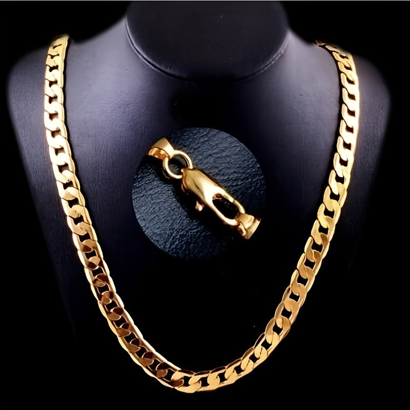 2pcs/set Necklace + Bracelet Fashion Luxury Men & Women Fashion Necklace 18-30 Inch Necklace, Bangle Size:21CM