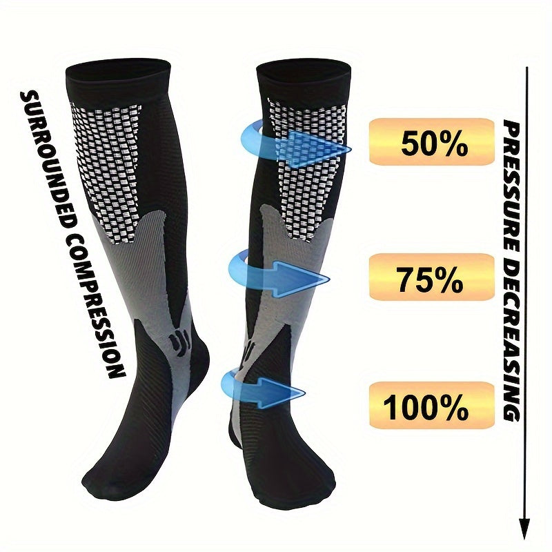 1Pair Compression Socks Travelers Socks Football Soccer Thigh Long Tube Unisex Outdoor Sports Nurses Stockings For Men Women