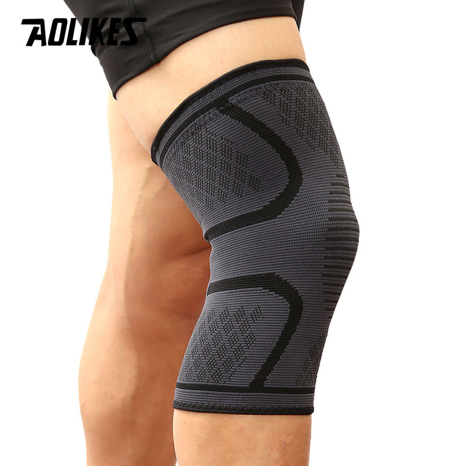 1pc AOLIKES Knee Pad & Sleeve - Protective Knee Braces for Running & Cycling - Stay Comfortable, Shock-Absorbing, Breathable, Adjustable, and Anti-Slip for Men and Women