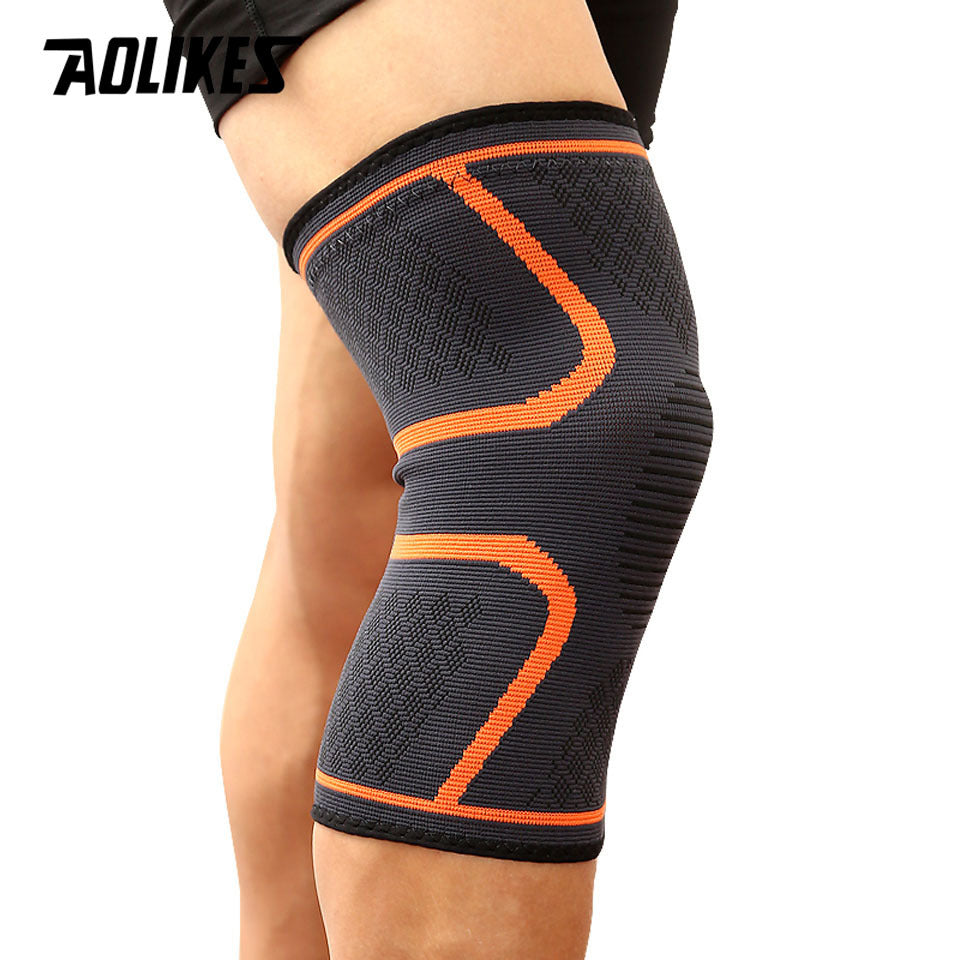 1pc AOLIKES Knee Pad & Sleeve - Protective Knee Braces for Running & Cycling - Stay Comfortable, Shock-Absorbing, Breathable, Adjustable, and Anti-Slip for Men and Women