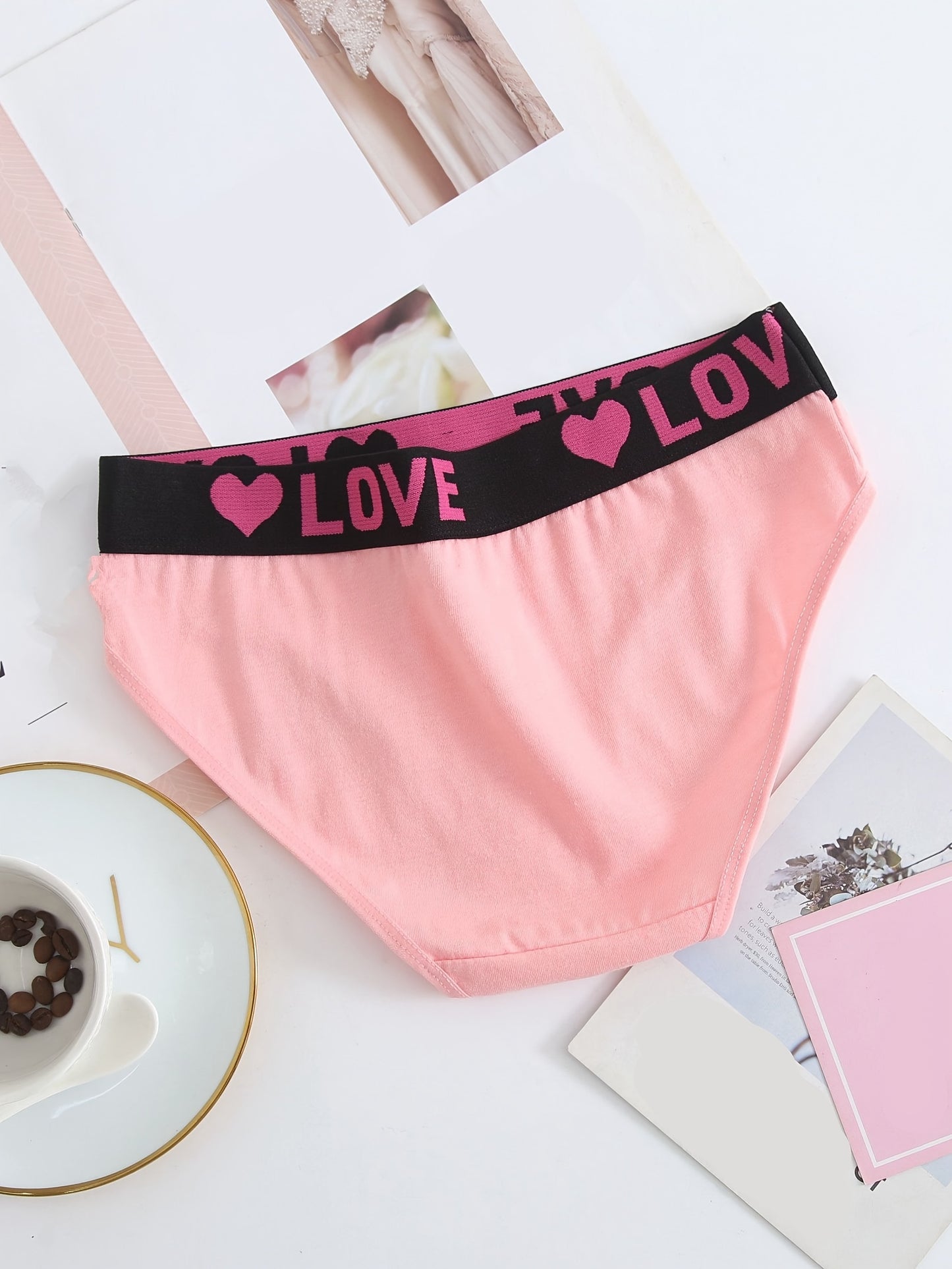 [6 Pack] Colorful Fabric Panties, Seamless Soft & Stretchy Bikini Briefs, Women's Lingerie & Underwear