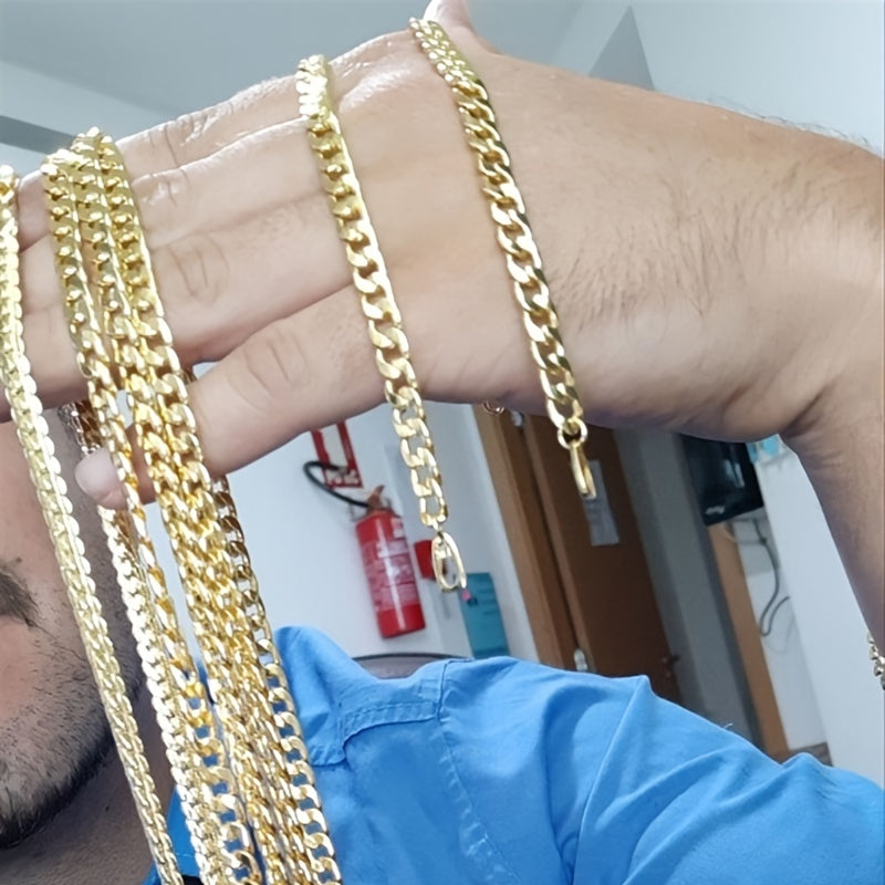 2pcs/set Necklace + Bracelet Fashion Luxury Men & Women Fashion Necklace 18-30 Inch Necklace, Bangle Size:21CM