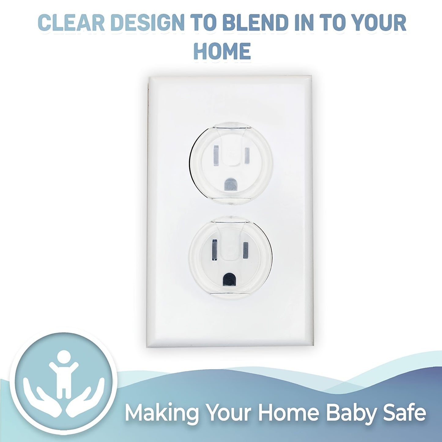 10pcs 10-Pack Baby Proofing Outlet Covers, Hidden Handle Square Socket Protectors for Kids, Safety Plug Covers for Electrical Outlets, Christmas, Halloween, Thanksgiving Gifts