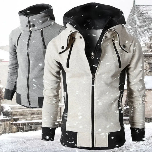 Zip Up Men's Hoodies Autumn Winter Thicken Fleece Male Heavyweight Hooded Jacket Warm Coats Outdoor Jackets for Men