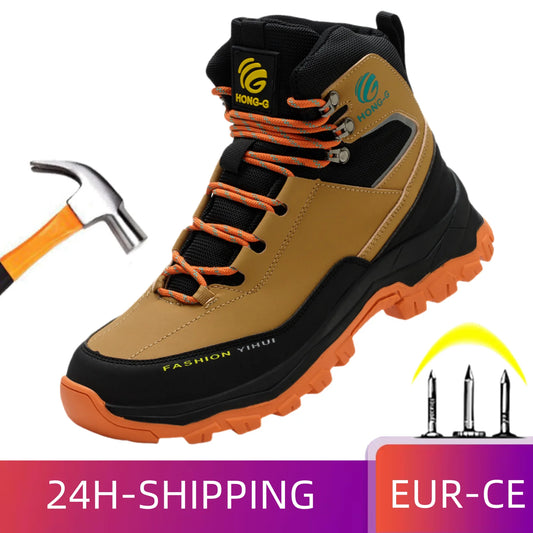 Work Boots Steel Toe Safety Shoes Men Women Anti-smash Work Shoes Sneakers Lightweight Safety Shoes Men Indestructible Boots