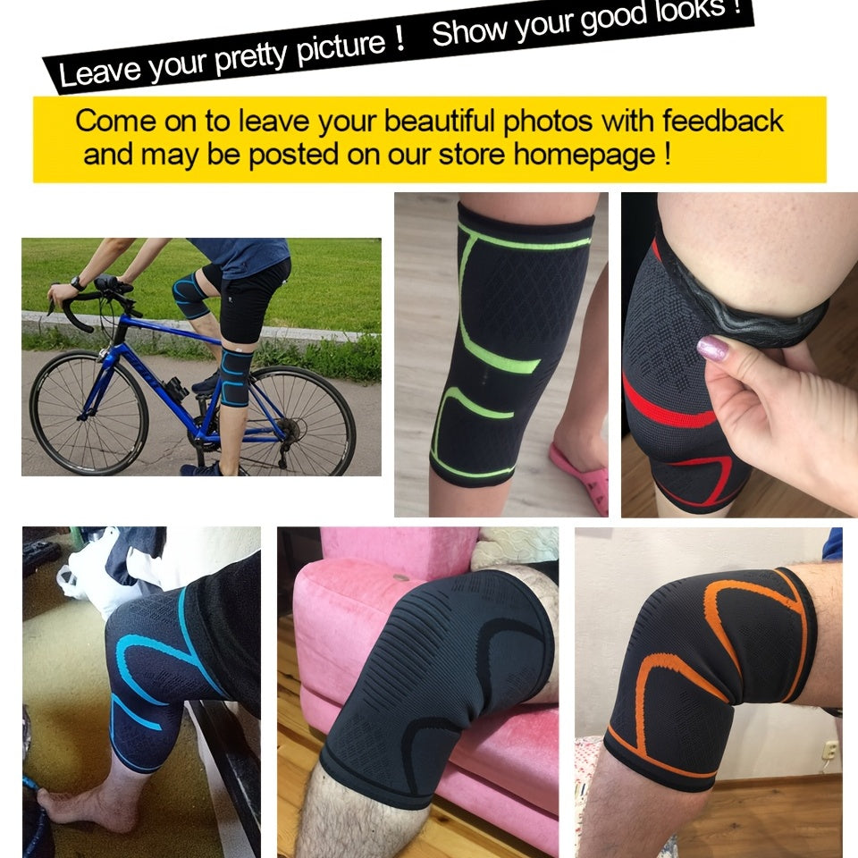 1pc AOLIKES Knee Pad & Sleeve - Protective Knee Braces for Running & Cycling - Stay Comfortable, Shock-Absorbing, Breathable, Adjustable, and Anti-Slip for Men and Women