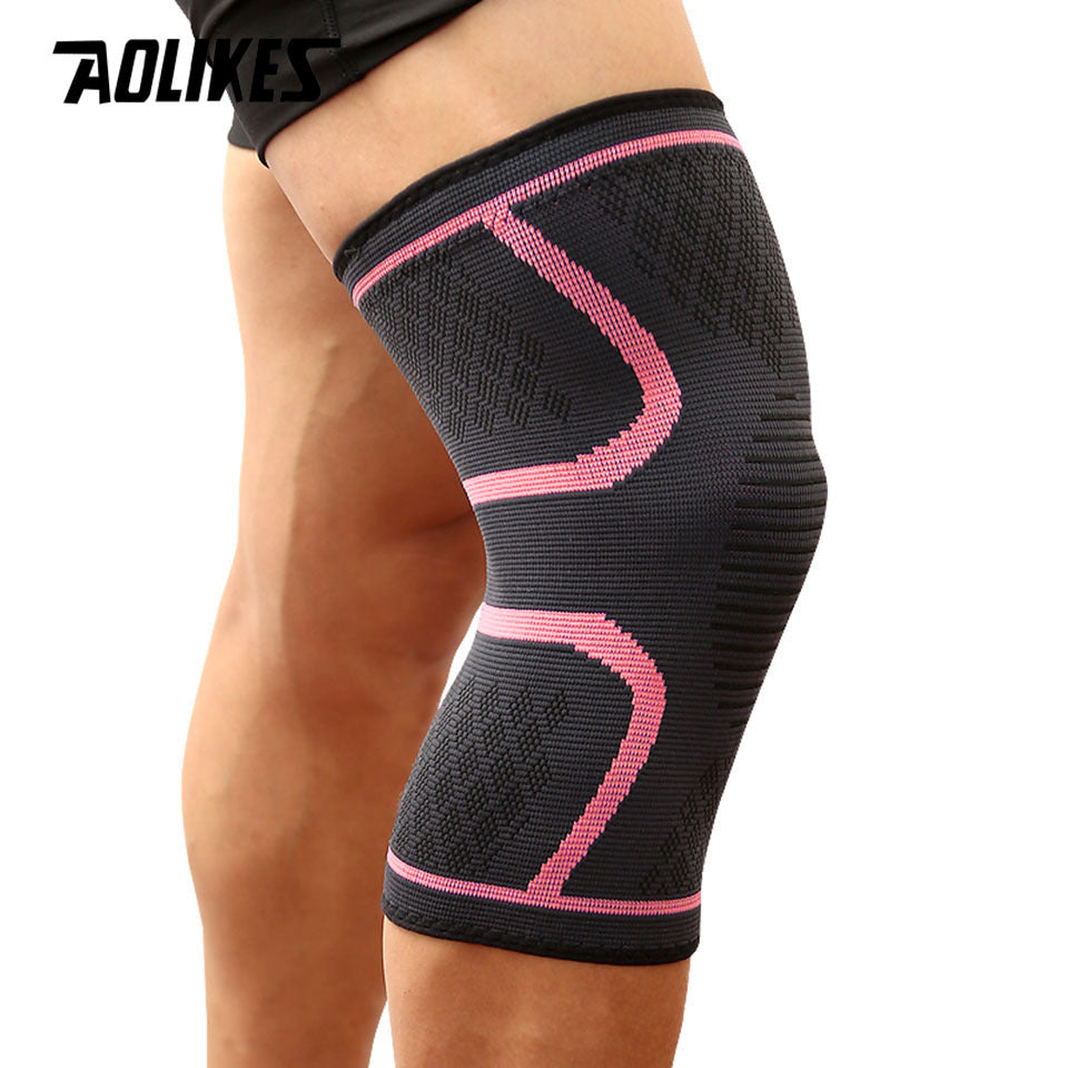 1pc AOLIKES Knee Pad & Sleeve - Protective Knee Braces for Running & Cycling - Stay Comfortable, Shock-Absorbing, Breathable, Adjustable, and Anti-Slip for Men and Women