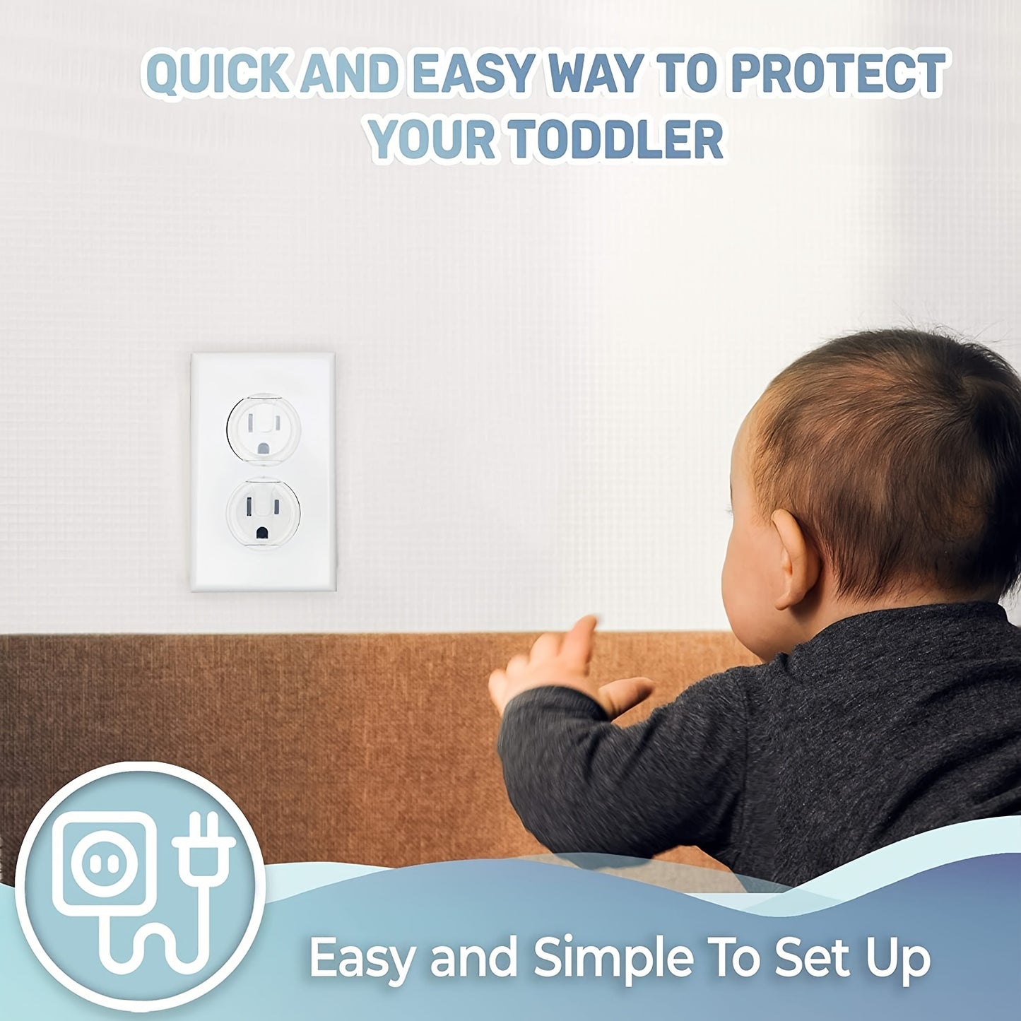 10pcs 10-Pack Baby Proofing Outlet Covers, Hidden Handle Square Socket Protectors for Kids, Safety Plug Covers for Electrical Outlets, Christmas, Halloween, Thanksgiving Gifts
