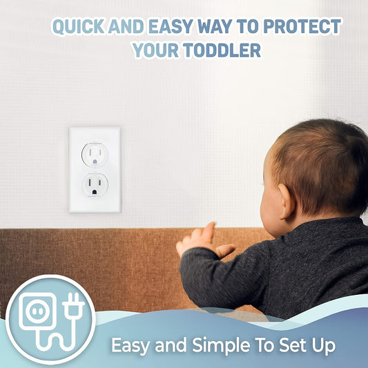 10pcs 10-Pack Baby Proofing Outlet Covers, Hidden Handle Square Socket Protectors for Kids, Safety Plug Covers for Electrical Outlets, Christmas, Halloween, Thanksgiving Gifts