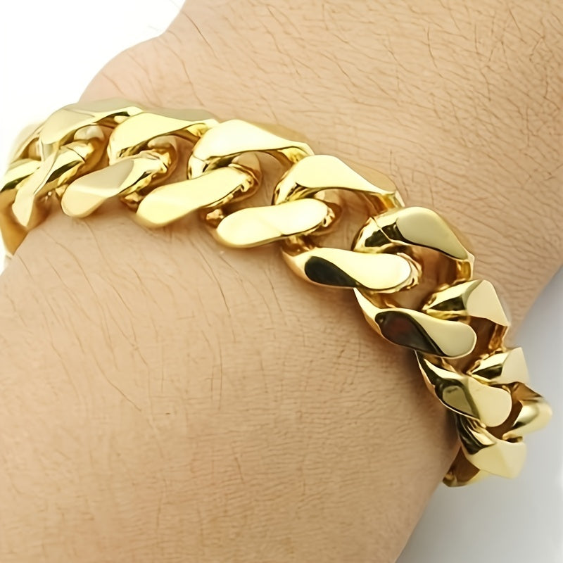 2pcs/set Necklace + Bracelet Fashion Luxury Men & Women Fashion Necklace 18-30 Inch Necklace, Bangle Size:21CM