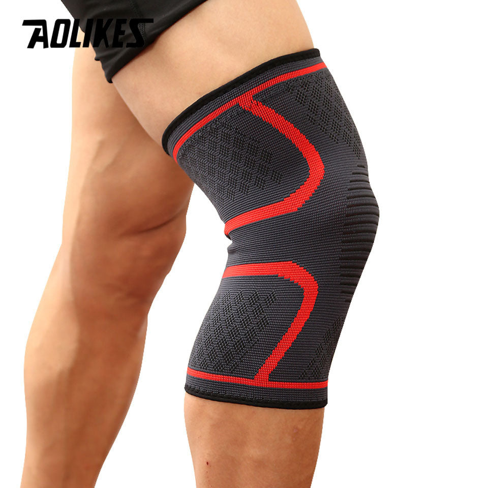 1pc AOLIKES Knee Pad & Sleeve - Protective Knee Braces for Running & Cycling - Stay Comfortable, Shock-Absorbing, Breathable, Adjustable, and Anti-Slip for Men and Women