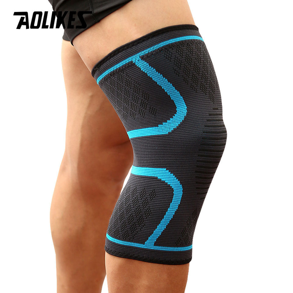 1pc AOLIKES Knee Pad & Sleeve - Protective Knee Braces for Running & Cycling - Stay Comfortable, Shock-Absorbing, Breathable, Adjustable, and Anti-Slip for Men and Women