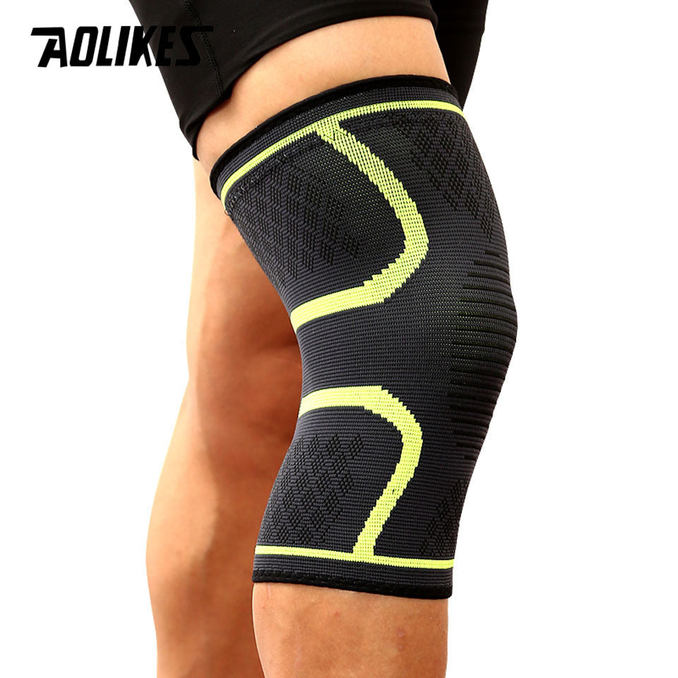 1pc AOLIKES Knee Pad & Sleeve - Protective Knee Braces for Running & Cycling - Stay Comfortable, Shock-Absorbing, Breathable, Adjustable, and Anti-Slip for Men and Women